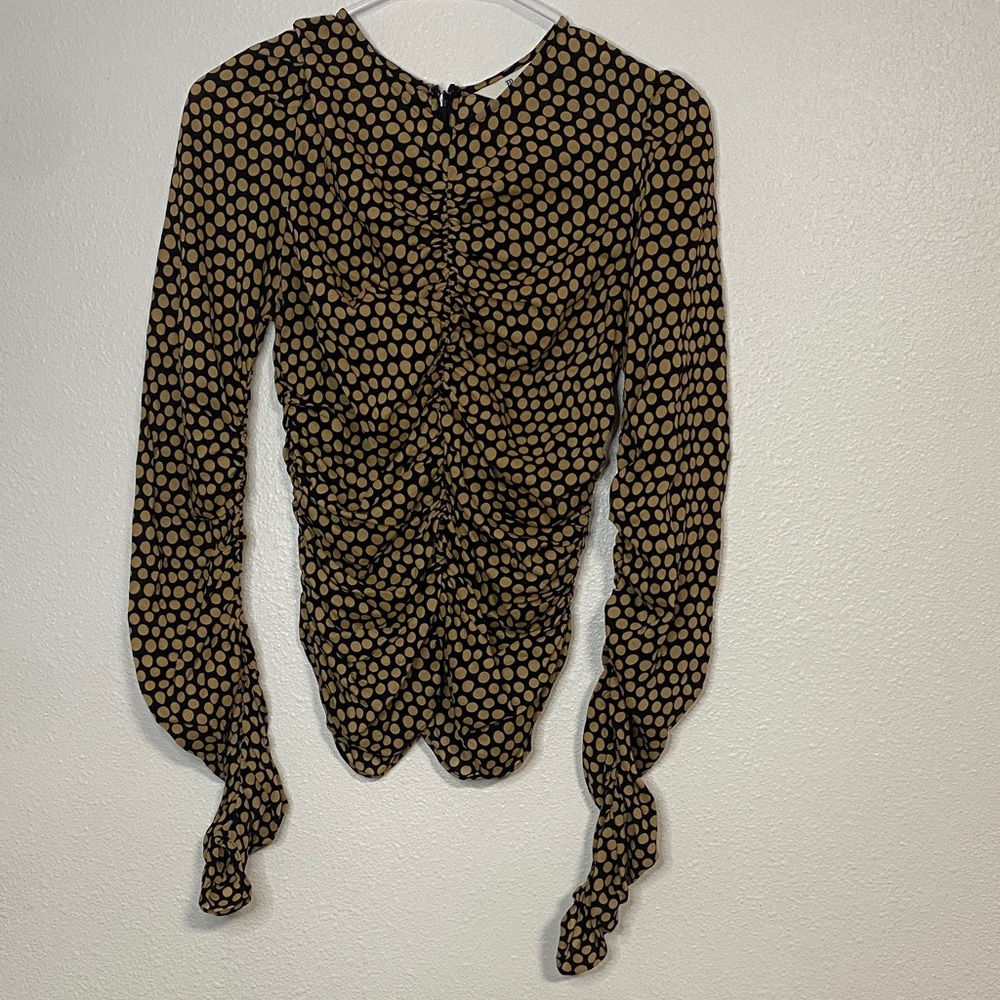 Banana Republic Black and Tan Patterned Blouse - Picture 3 of 16